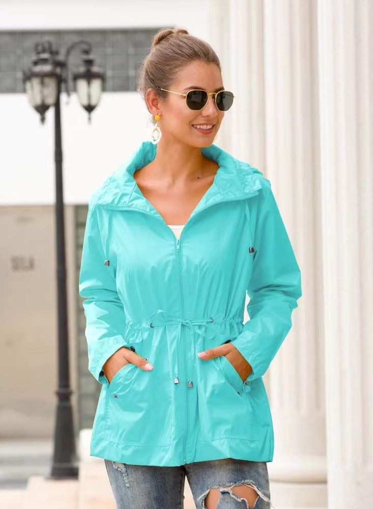 Loquat Autumn Winter Women's Hooded Windbreaker Casual Coat 