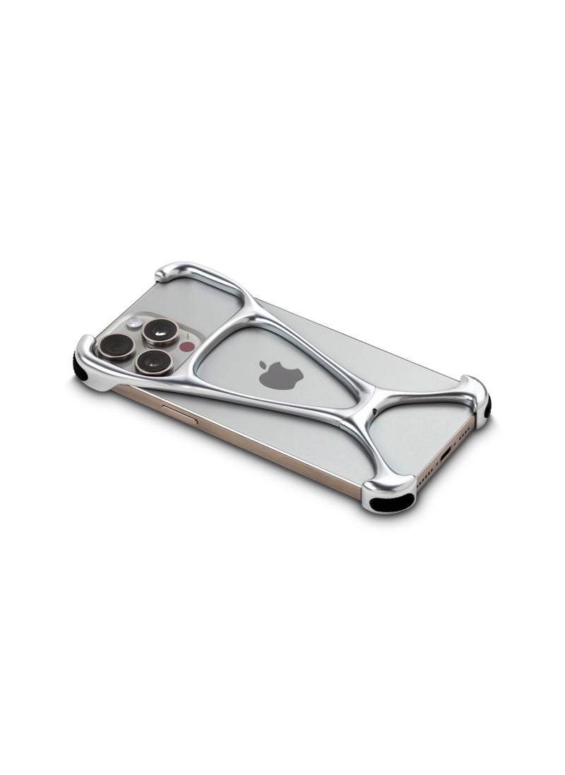 darc iPhone 14 Pro Max Slim and Lightweight Stainless Steel Case in Bright Silver Color  - Image 2
