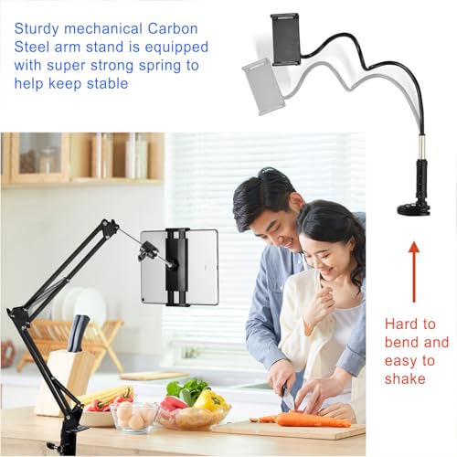 Awlbstruse Tablet Stand Phone Holder for Bed,iPad Holder for Desk, Headboard,Bedside,Table, Compatible with iPhone iPad Kindle or Other 4.5-13" Screen Device - Image 4