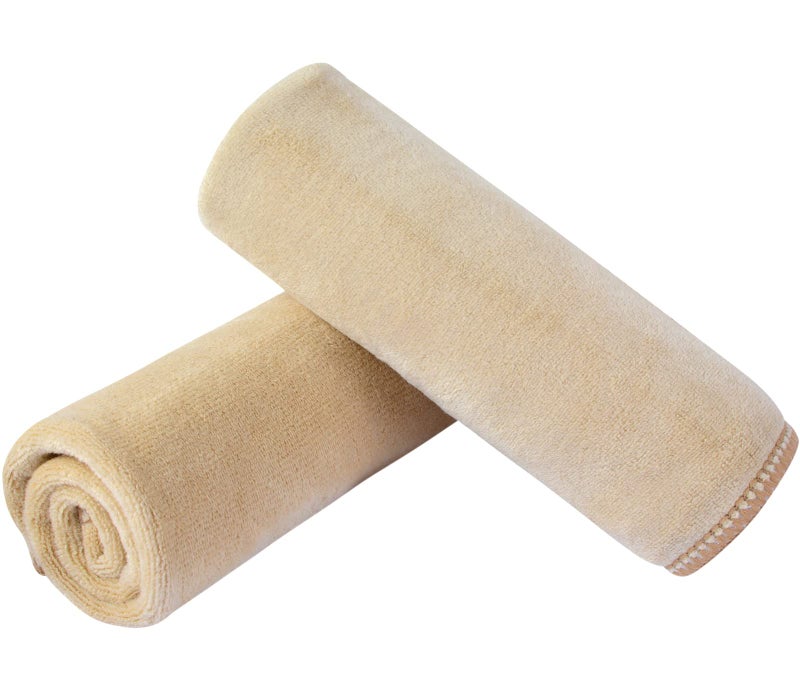 SINLAND Microfiber Facial Cloths Fast Drying Washcloth 12inch x 12inch (2pack, Cream) - Image 1
