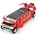 LOVEPOSELY 132 Hummer H2 Car Model Diecast Car Toy with Sound and Light Alloy Stretch Limousine Pull Back Toy Vehicle for Adult Kids Boys Girls Red - Image 3