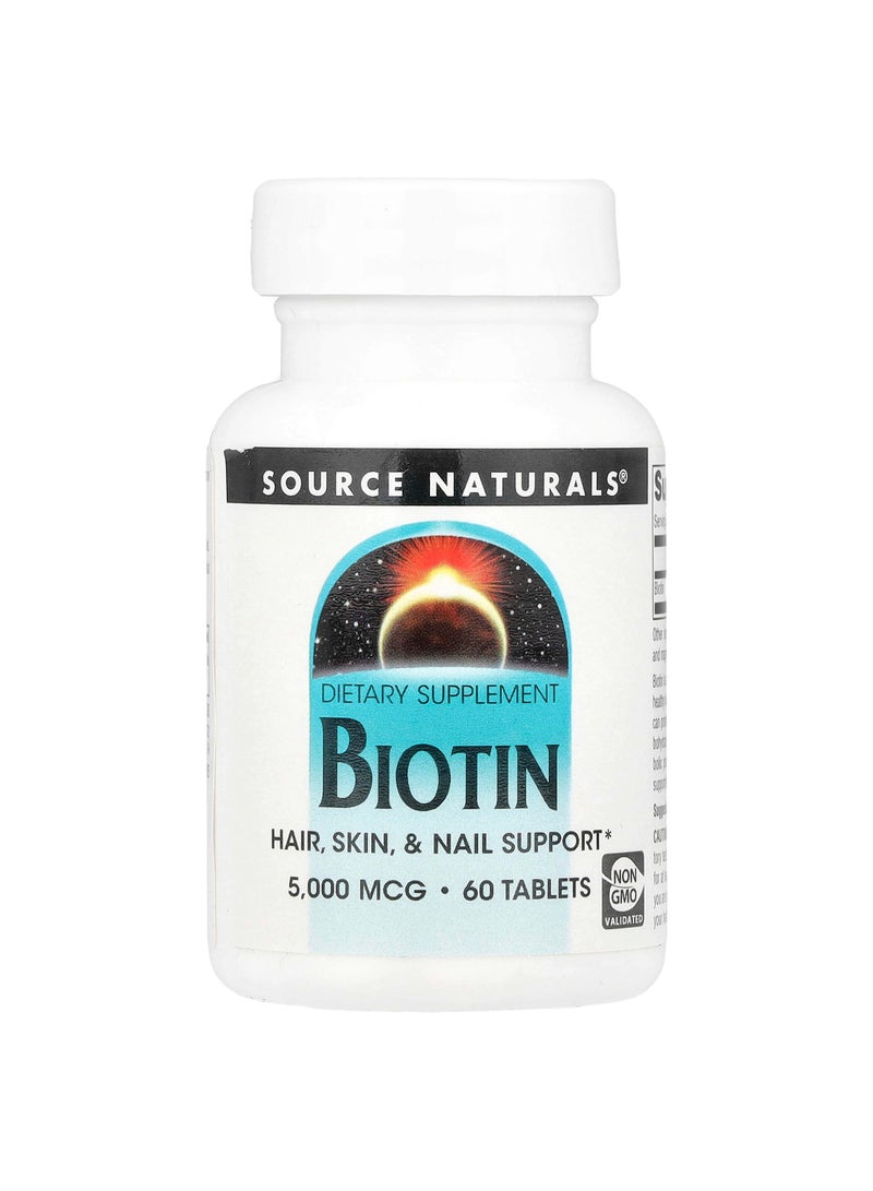 Source Naturals Biotin, 5,000 mcg , 60 Tablets