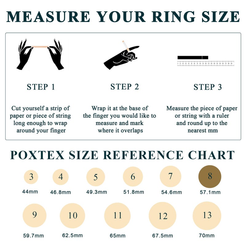 Poxtex Silver Simple Band Rings for Women Stacking, Non Tarnish Wedding Bands Set for Men Engagement, Thick Pinky Thumb Rings Comfort Fit 3Pcs 1mm 3mm 5mm Size 8 - Image 5