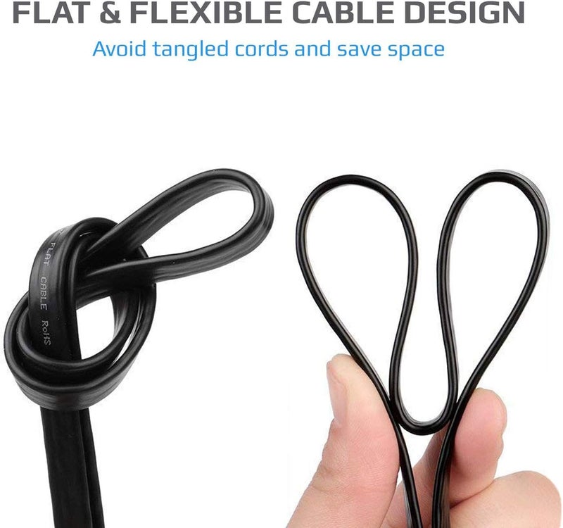 SPYTEK 1 Meter Telephone Landline Extension Cord Cable Landline Wire with Standard RJ-11 Plugs, High-Speed Internet Modem Cable (1 Meter)(BLACK COLOR) - Image 4