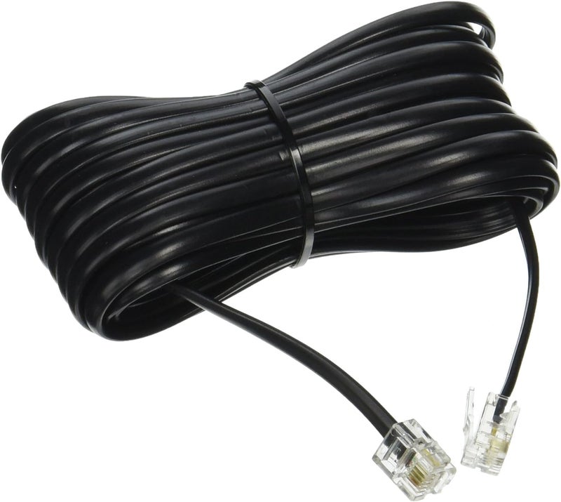 SPYTEK 1 Meter Telephone Landline Extension Cord Cable Landline Wire with Standard RJ-11 Plugs, High-Speed Internet Modem Cable (1 Meter)(BLACK COLOR) - Image 2