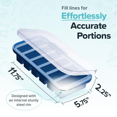 Souper Cubes 1/2 Cup Silicone Freezer Molds, Perfect for Storing Soups, Sauces, Juices, Desserts, Smoothie Prep and More, Freezer Portion Molds for Meal Prepping - Blueberry - 2-Pack - Image 4