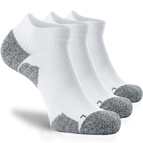 CWVLC Unisex Cushioned Compression Athletic Ankle Socks Multipack, 3-pairs White, XL (13.5-15.5 W US/ 12-14 M US) - Image 1