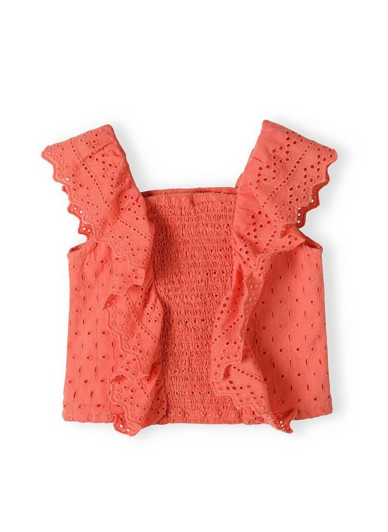 MINOTI Kids Girls Summer 2 Piece Set Ruffle Strap Top and Shorts  - Image 3