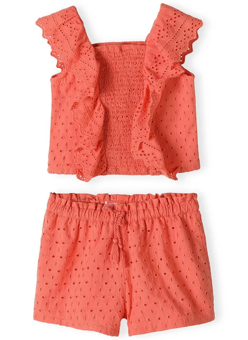 مينوتي Kids Girls Broidiere Anglais Top And Short Set