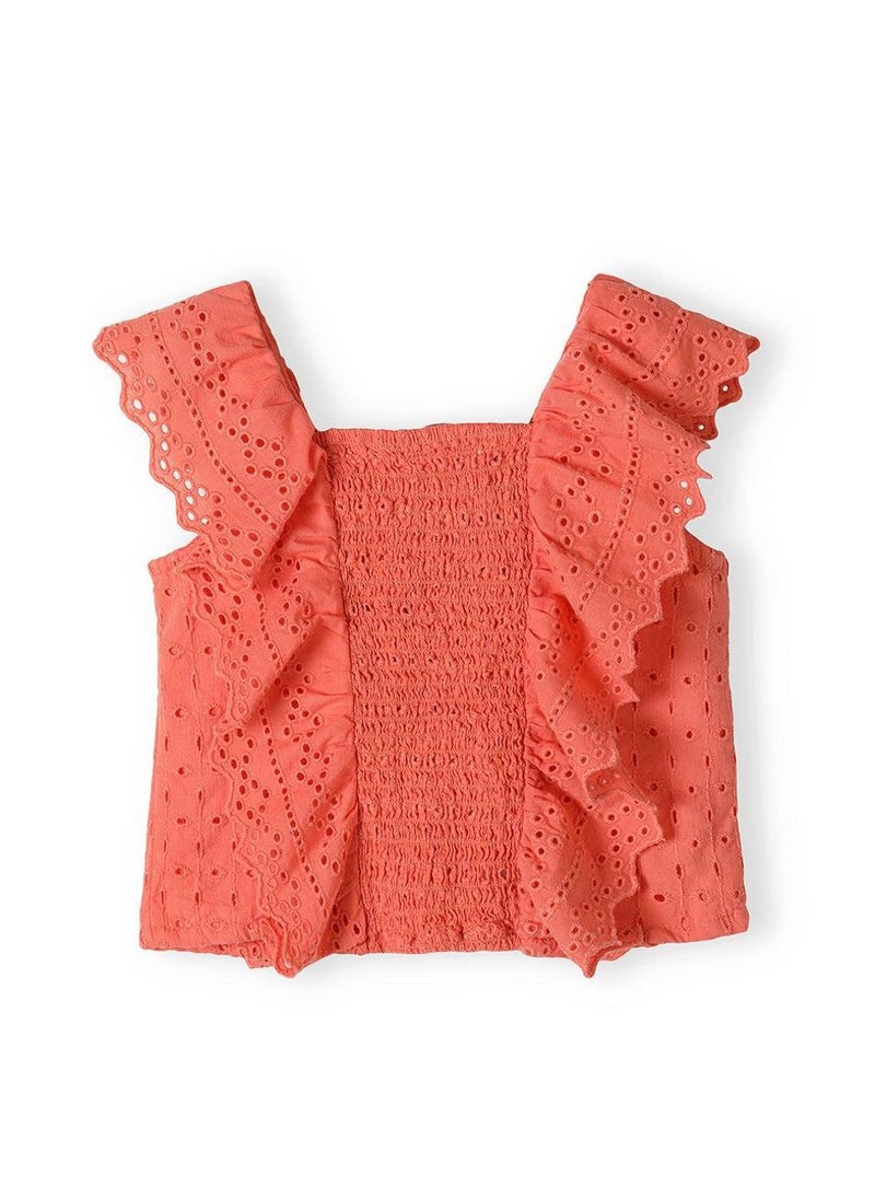 MINOTI Kids Girls Summer 2 Piece Set Ruffle Strap Top and Shorts  - Image 4