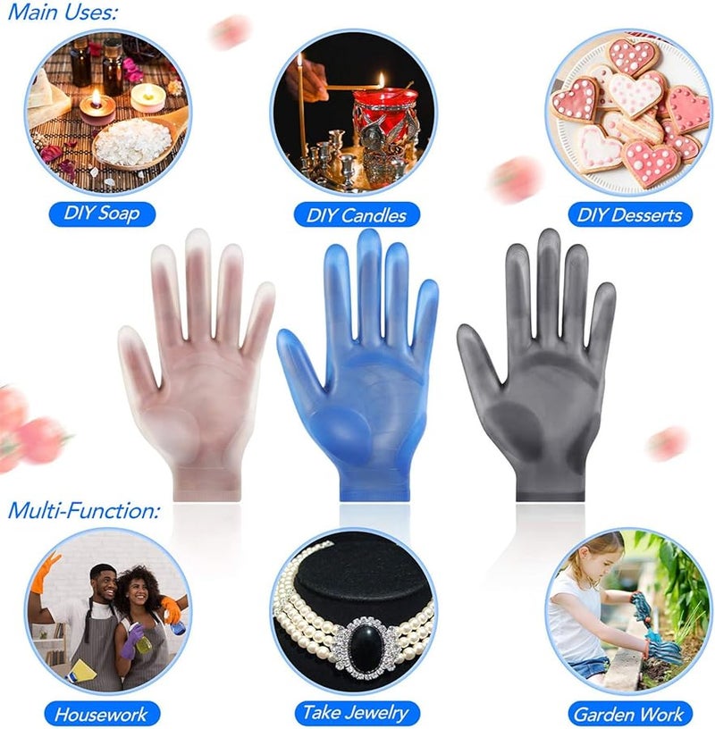Reusable Green Silicone Gloves Waterproof Finger Protectors For DIY Jewelry Making Crafts Work - Image 3