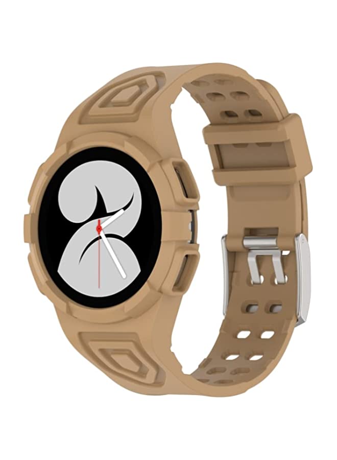HuHa HuHa Band For Samsung Galaxy Watch 44MM Silicone Integrated Watch Band Coffee Color  - Image 1