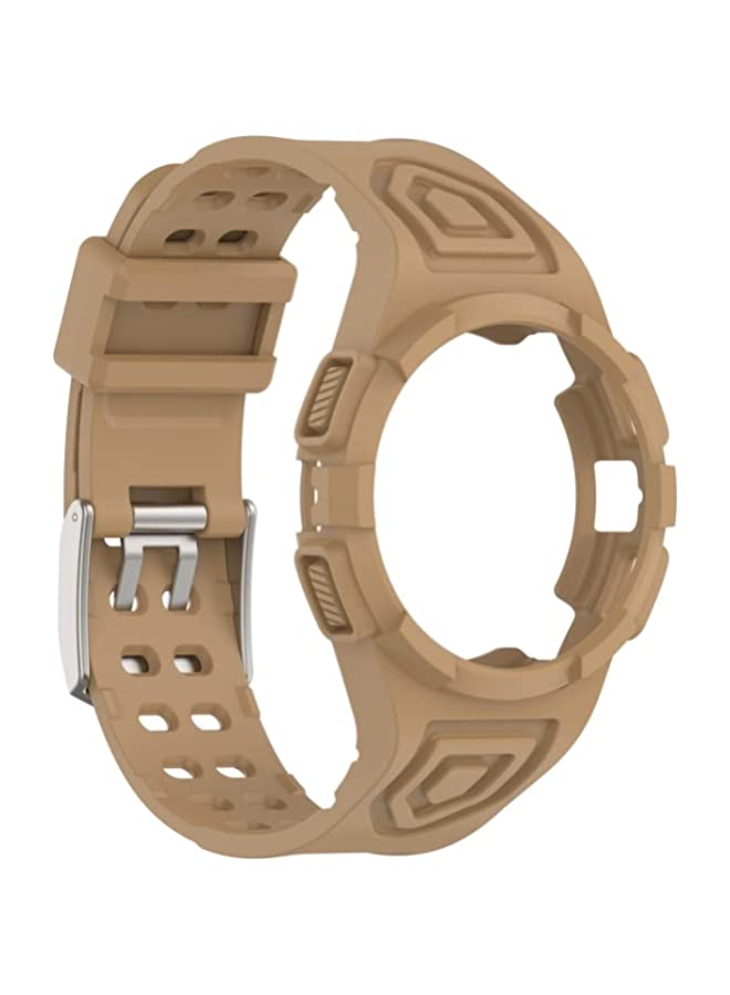 HuHa HuHa Band For Samsung Galaxy Watch 44MM Silicone Integrated Watch Band Coffee Color  - Image 2