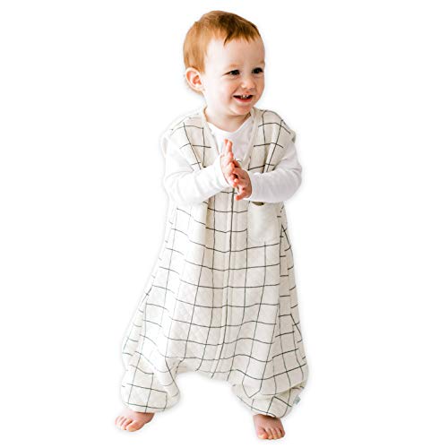 Tealbee Dreamsuit Toddler Sleep Sack with Feet – Walker Sleep Bag with Legs, Rayon made from Bamboo, Summer 0.8 TOG, 2-Way Zipper, 2T-3T - Checkered - Image 1