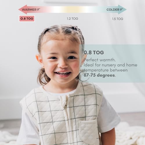 Tealbee Dreamsuit Toddler Sleep Sack with Feet – Walker Sleep Bag with Legs, Rayon made from Bamboo, Summer 0.8 TOG, 2-Way Zipper, 2T-3T - Checkered - Image 4