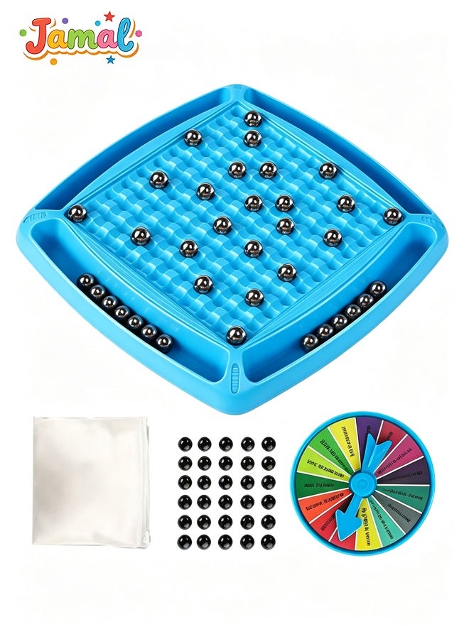 Jamal Magnetic Chess Game with 30 Pieces & Dare Wheel, Multiplayer Interactive Magnet Game, Family Game Party Game for Children and Adults - Image 1