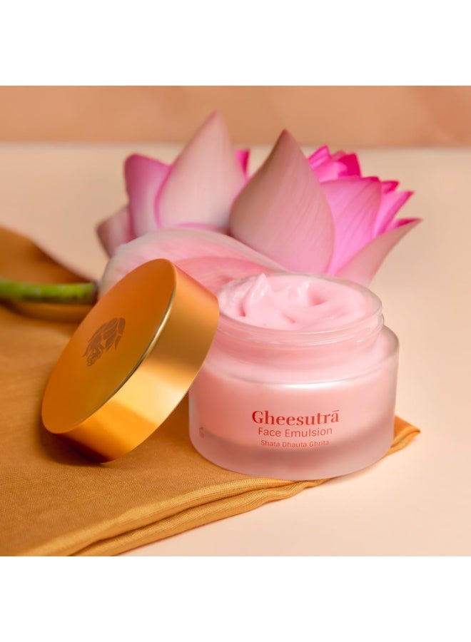 Shankara Gheesutrā Face Emulsion Desi Ghee Face Moisturizer Cream For Even Skin Glow, 100 Times Washed Ghee- 50 ml - Image 2
