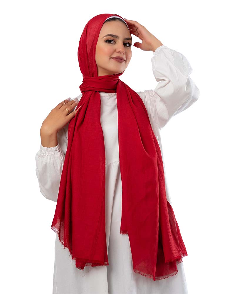 كايان طرحة سادة خفيف قطن بتصميم مميز - متعدد الألوان - Image 1