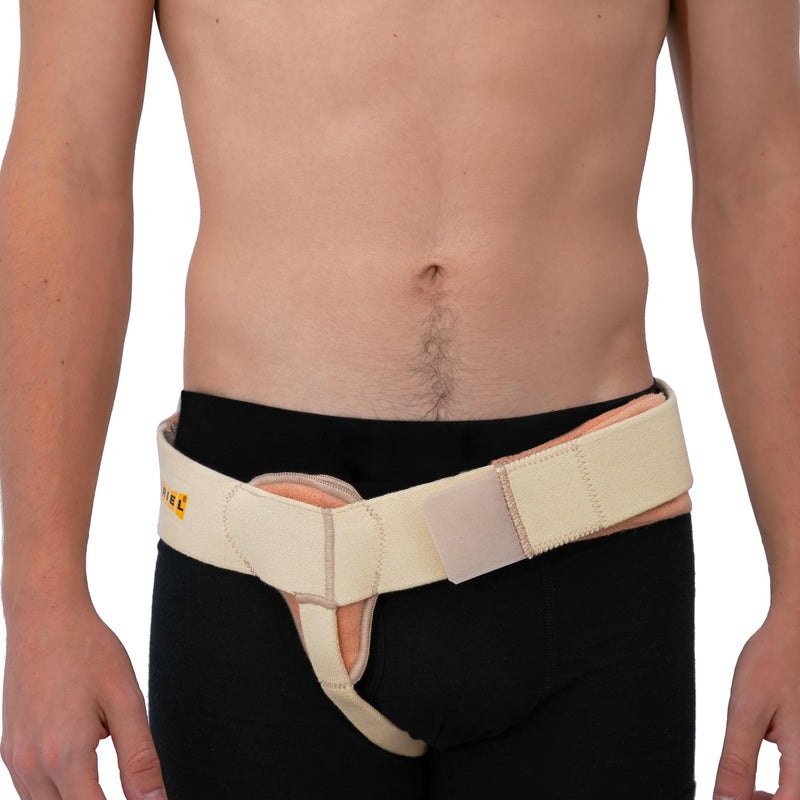 URIEL URIEL Right Side Inguinal Hernia Belts for Men Hernia Support for Men Pre and Post Surgery Truss Size Large Cream 398445 Inches