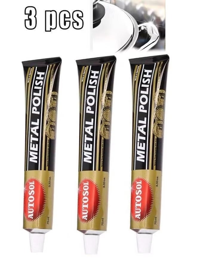 Autosol 3pcs German Technology Metal Polish for Chrome Copper Brass total 225ml - Image 1