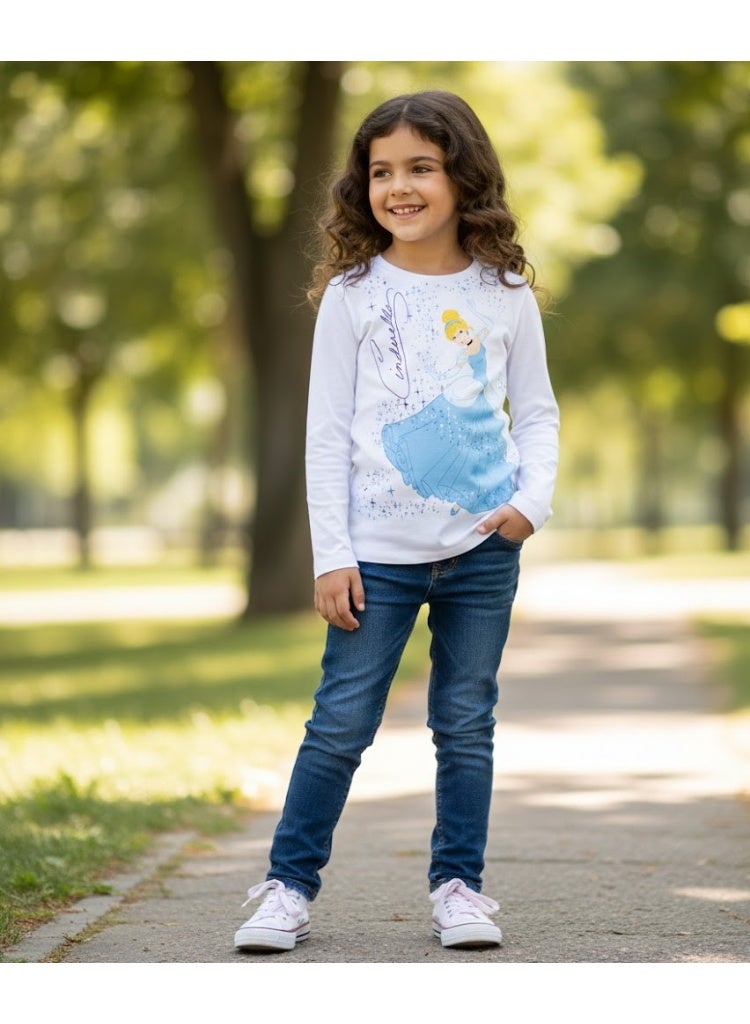 ديزني برنسيس تيشيرت أميرة ديزني سندريلا بأكمام طويلة من إنتاج كيدز تي في - Image 2