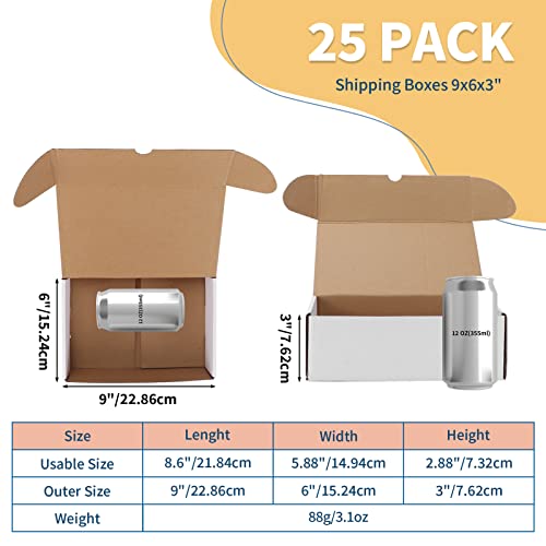 ZBEIVAN 9x6x3 White Shipping Boxes Set of 25, Corrugated Cardboard Mailer Boxes for Packaging Small Business Mailing Gifts - Image 2
