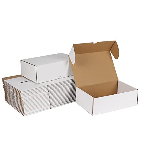 ZBEIVAN 9x6x3 White Shipping Boxes Set of 25, Corrugated Cardboard Mailer Boxes for Packaging Small Business Mailing Gifts - Image 1