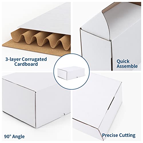 ZBEIVAN 9x6x3 White Shipping Boxes Set of 25, Corrugated Cardboard Mailer Boxes for Packaging Small Business Mailing Gifts - Image 3