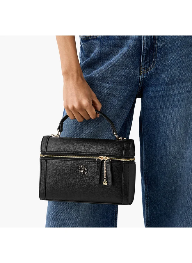 سيليست Women Textured Crossbody Bag with Detachable Strap and Zip Closure