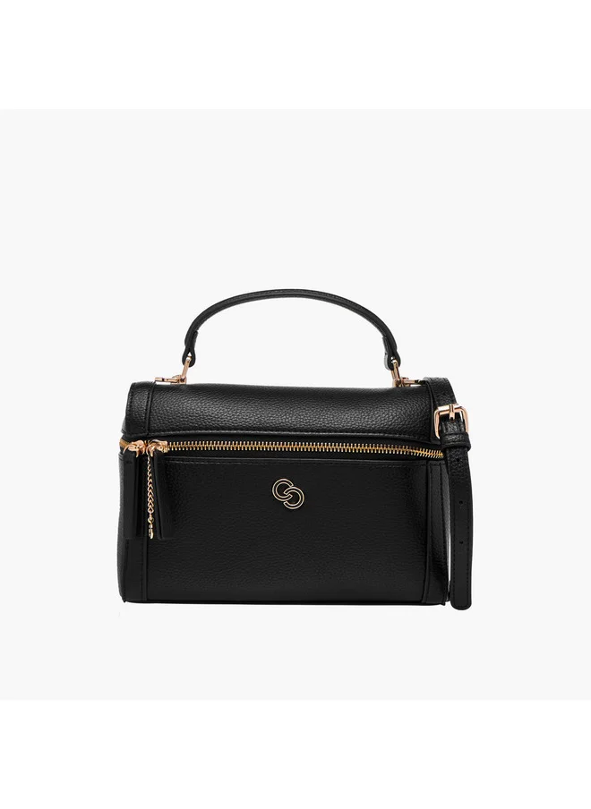 سيليست Women Textured Crossbody Bag with Detachable Strap and Zip Closure