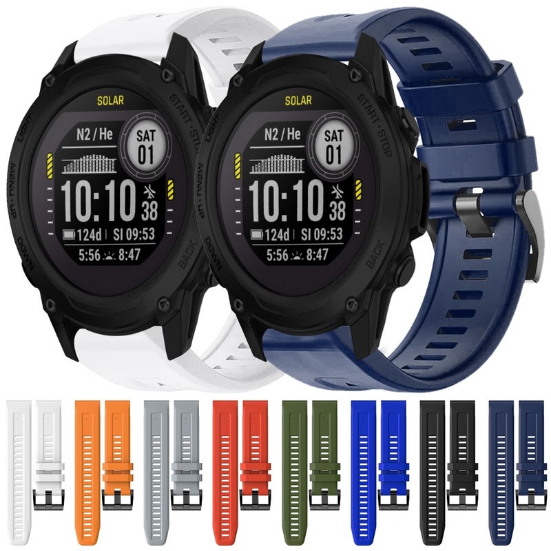 S-TOP For Garmin Descent G1 Metal Buckle Solid Color Silicone Watch Band(Orange) - Image 3