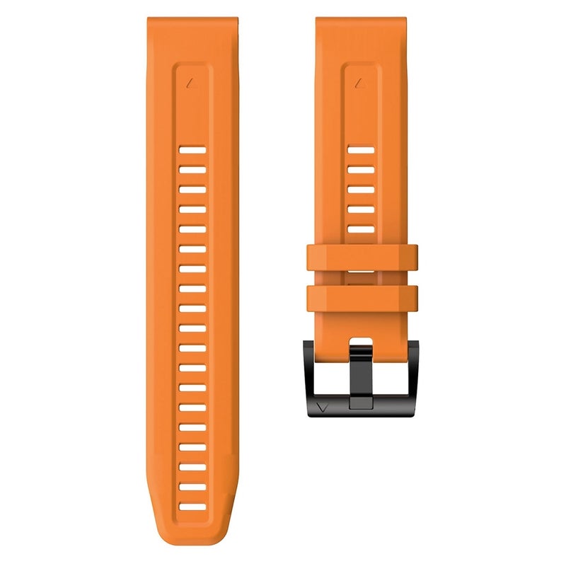 S-TOP For Garmin Descent G1 Metal Buckle Solid Color Silicone Watch Band(Orange) - Image 2