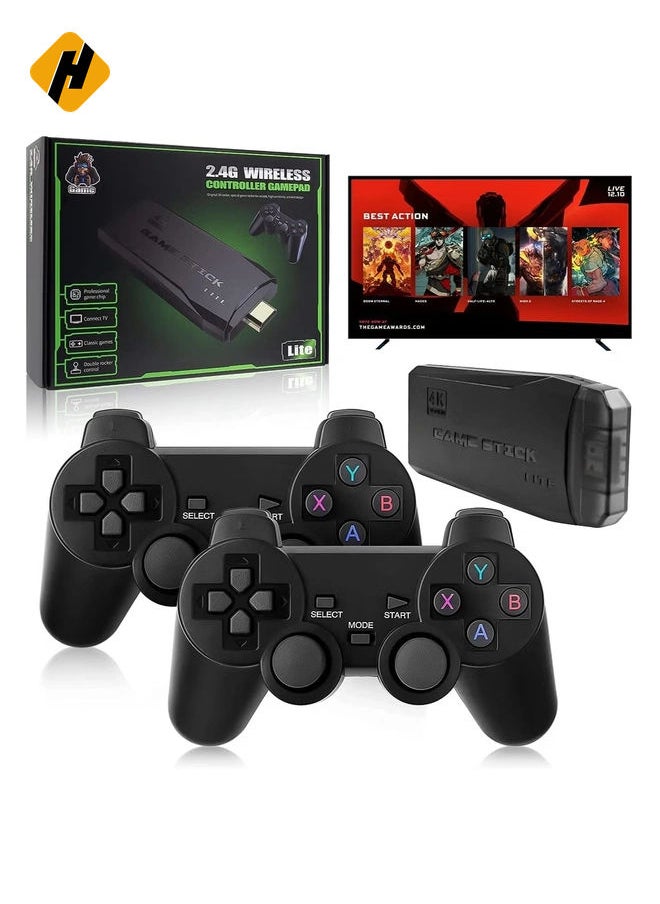 HuHa Integrated retro 4K game console with dual 2.4G wireless controllers, plug-and-play video game stick, built-in 3,500 games, 9 classic emulators, high-definition HDMI output for TV  - Image 1