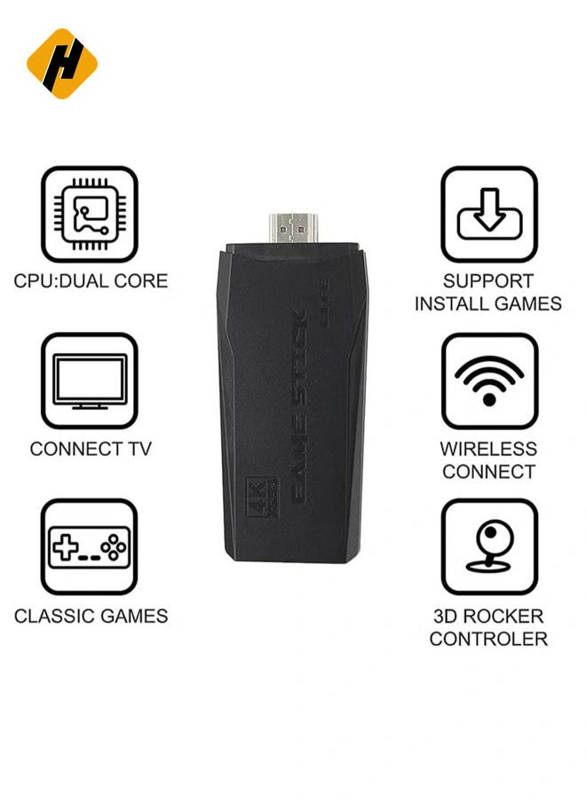 HuHa Integrated retro 4K game console with dual 2.4G wireless controllers, plug-and-play video game stick, built-in 3,500 games, 9 classic emulators, high-definition HDMI output for TV  - Image 4