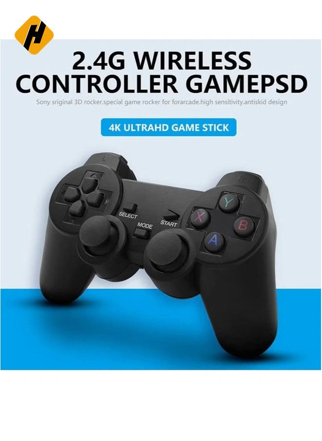 HuHa Integrated retro 4K game console with dual 2.4G wireless controllers, plug-and-play video game stick, built-in 3,500 games, 9 classic emulators, high-definition HDMI output for TV  - Image 3