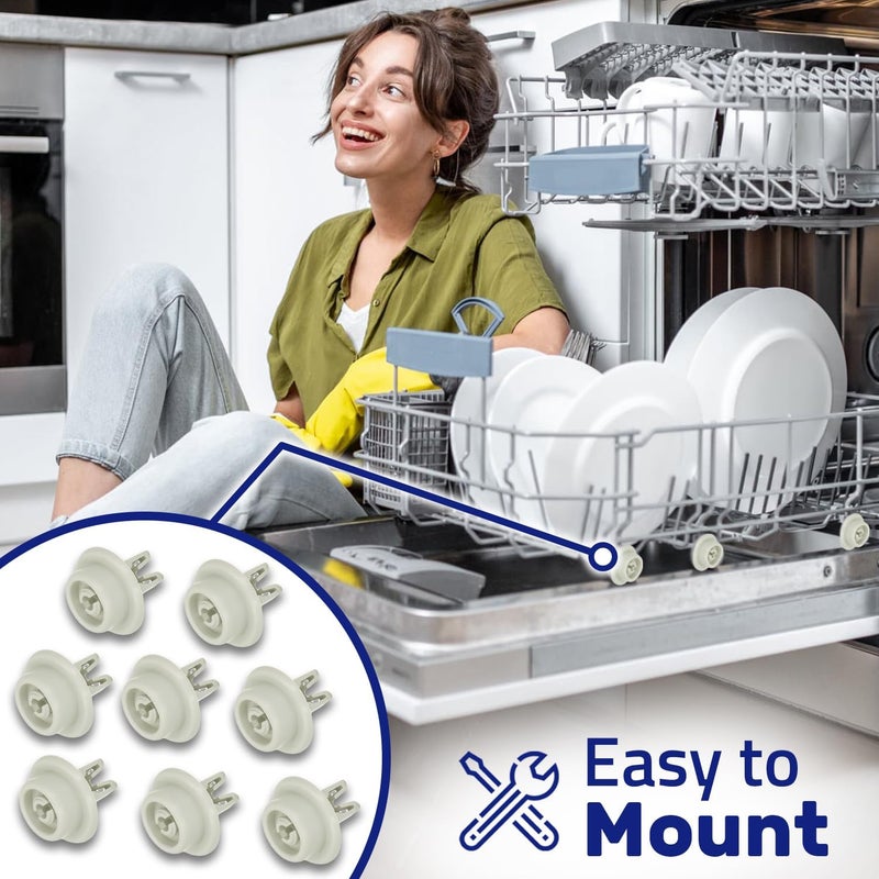 MONTERAL 8 Pieces Wheels for Lower Basket Dishwasher – with Original Code 50279059005 for Electrolux – 10 Year Warranty – - Image 5
