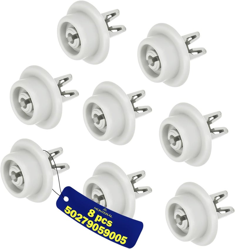 MONTERAL 8 Pieces Wheels for Lower Basket Dishwasher – with Original Code 50279059005 for Electrolux – 10 Year Warranty – - Image 1