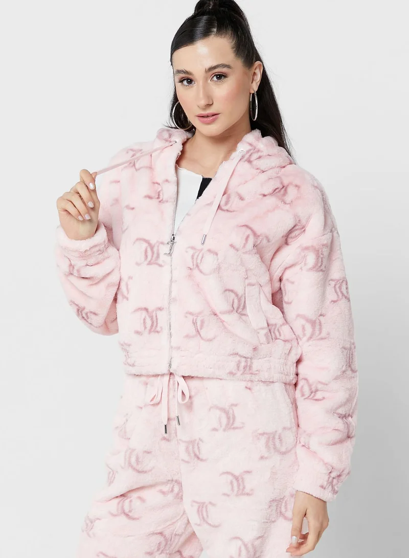 Juicy Couture Zipped Fur Detail Hoodie