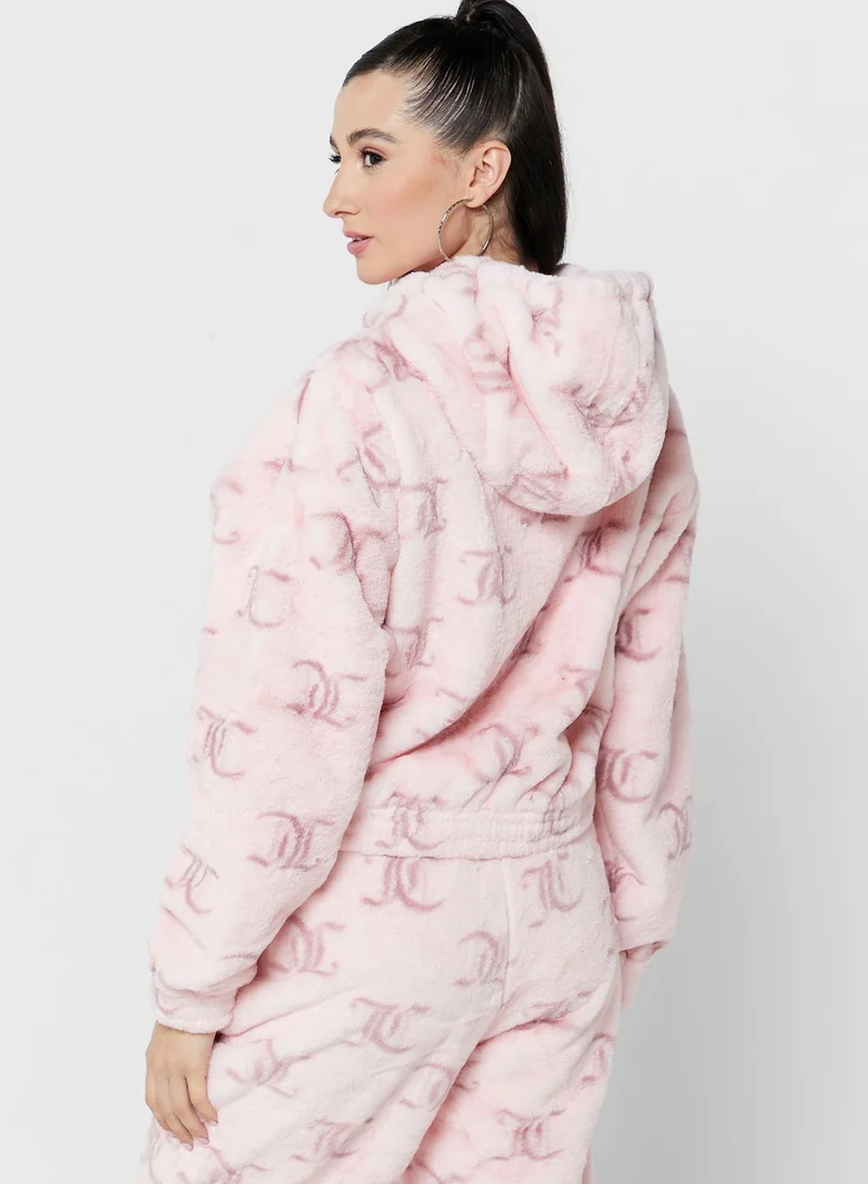 Juicy Couture Zipped Fur Detail Hoodie