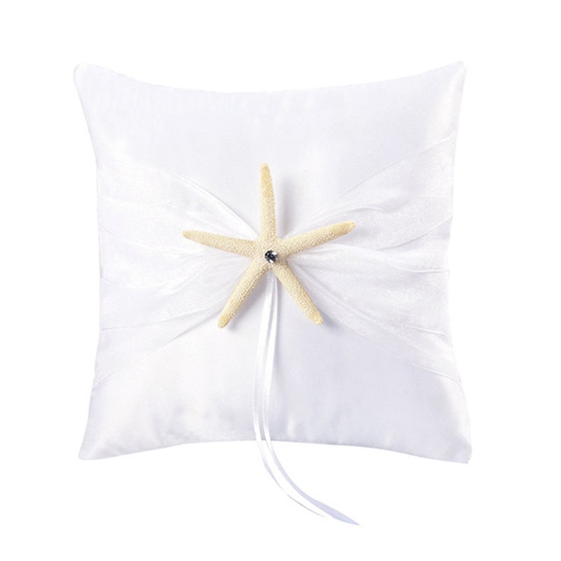 2pcs Star Cushion Ocean Theme Bearer Pillow Decorative Pillow for Western Wedding Engagement Ceremony without - Image 2