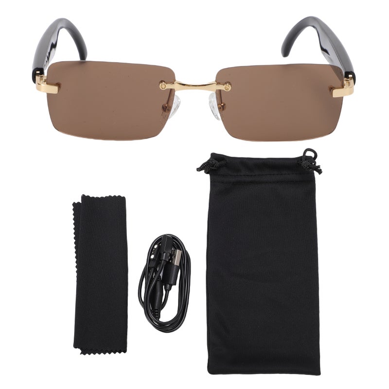 AI Translation Glasses: Gold Brown, Real Time 98% Accuracy Translation, Bluetooth 5.4, HiFi Surround Sound - Smart Translation Glasses for Business Negotiations, Travel, Classroom Learning - Image 1