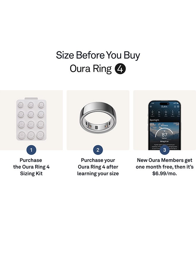 أورا Oura Ring 4 Silver - Size 8 Silver - Image 4