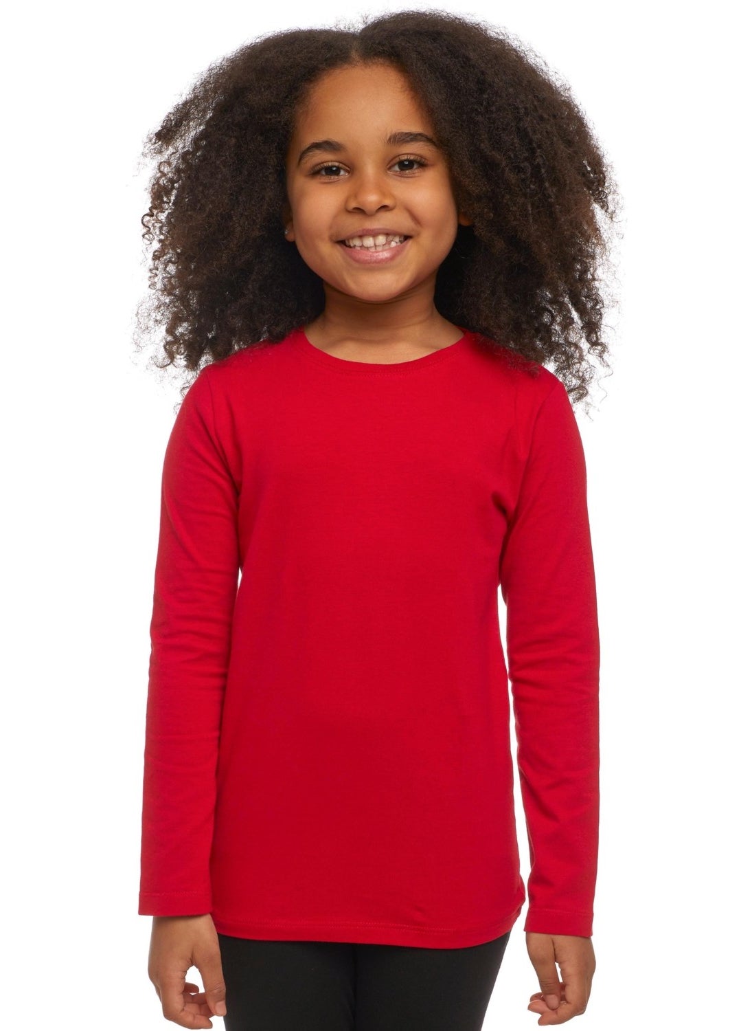 Lovetti - Light Red Basic Unisex Kids Seasonal Zero Collar Long Sleeve T-Shirt - Image 1
