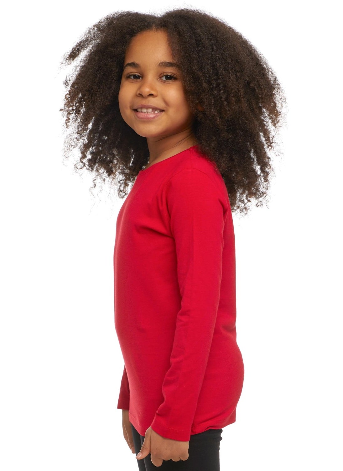 Lovetti - Light Red Basic Unisex Kids Seasonal Zero Collar Long Sleeve T-Shirt - Image 1