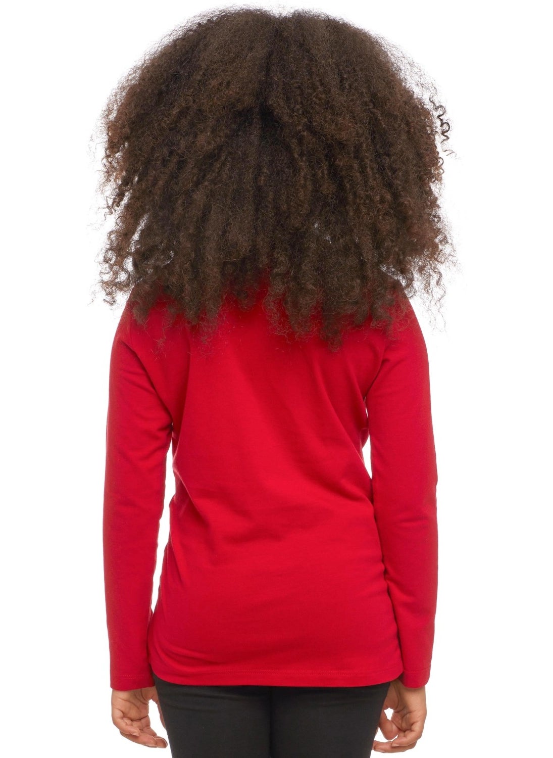 Lovetti - Light Red Basic Unisex Kids Seasonal Zero Collar Long Sleeve T-Shirt - Image 1