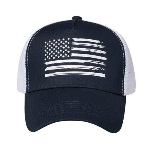 VIONLAN Baseball Cap, American Flag Trucker Hat for Men Women, Breathable Adjustable Fit Outdoor Mesh Snapback Hats - Image 2