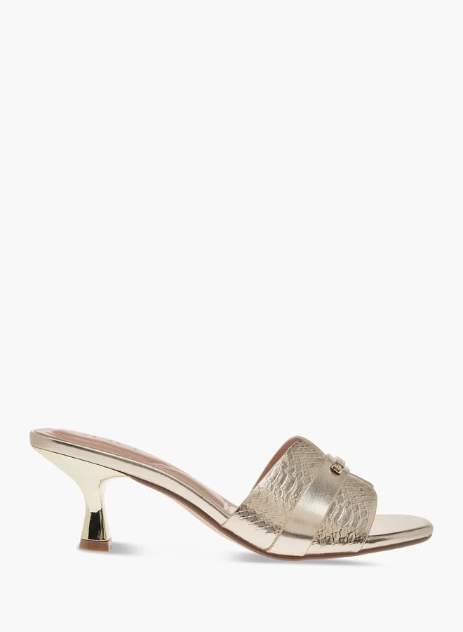 Celeste Women's Animal Textured Slip-On Sandals with Kitten Heels