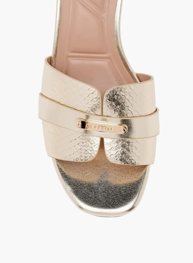 Celeste Women's Animal Textured Slip-On Sandals with Kitten Heels