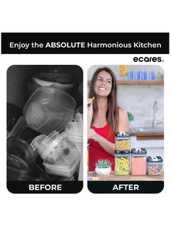 ECARES® Food Storage Containers, 7 Pieces, BPA Free, Airtight, Cereal Containers, Easy Flip Lock Sealed Lids, Stackable, Clear Plastic Canisters, Dry Food Storage Containers, For Kitchen, Pantry. - pzsku/Z1E211127D997C19E6357Z/45/_/1693728720/2c057ac2-5a4b-4df8-bf2b-5f02242ff431