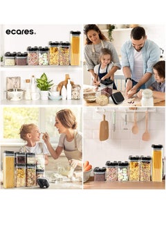 ECARES® Food Storage Containers, 7 Pieces, BPA Free, Airtight, Cereal Containers, Easy Flip Lock Sealed Lids, Stackable, Clear Plastic Canisters, Dry Food Storage Containers, For Kitchen, Pantry. - pzsku/Z1E211127D997C19E6357Z/45/_/1693728721/71970ad8-3a7d-48e3-bfee-483658f59f4e